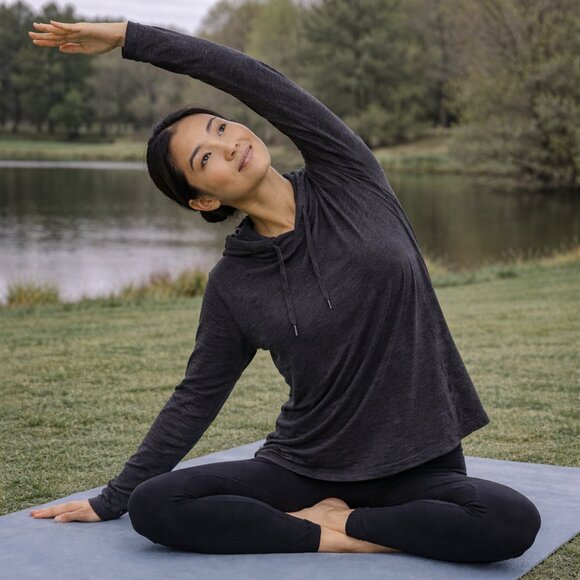 Old Navy Tops - Old Navy Active Breathe On Womens XL Gray Lightweight Hooded Athletic Top